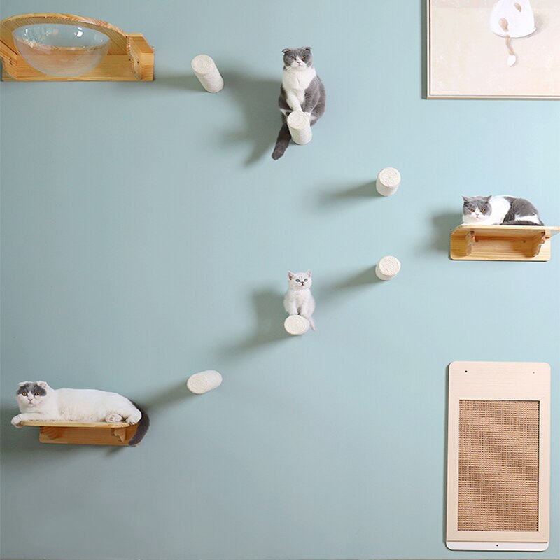 Wall-Mounted Sisal Pet Climbing Furniture Cat Scratching Post