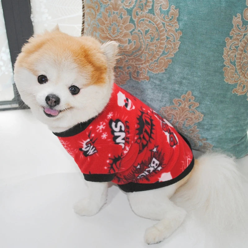 Christmas Fleece Shirts for Small Pets