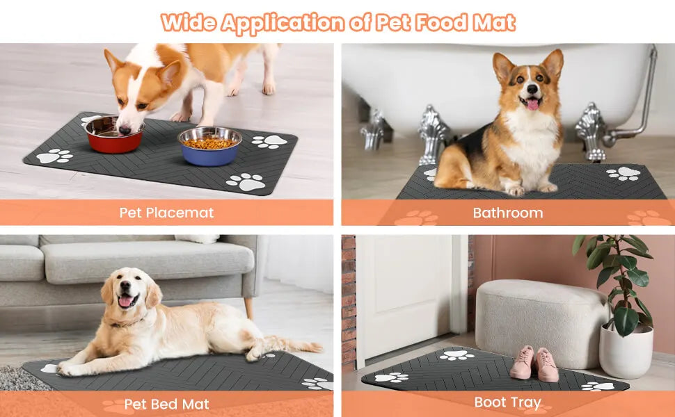 Absorbent Pet Placemat For Food and Water Dish