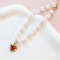 Pearl Chain Accessories for Cats Zircon Heart Pet Products Small