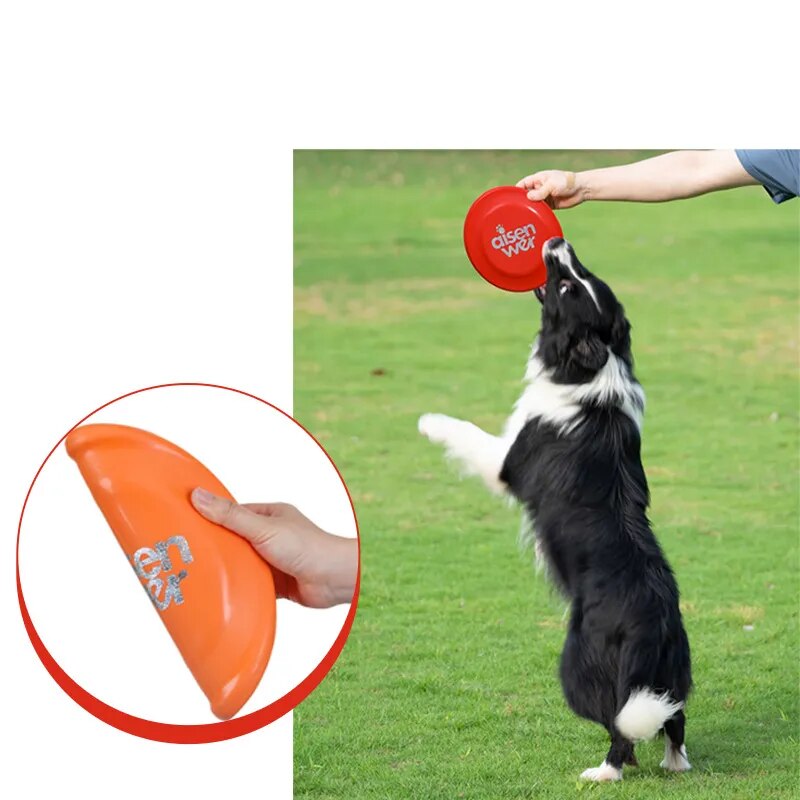 Dog Flying Discs Rubber Bite Resistant  Chew Toy