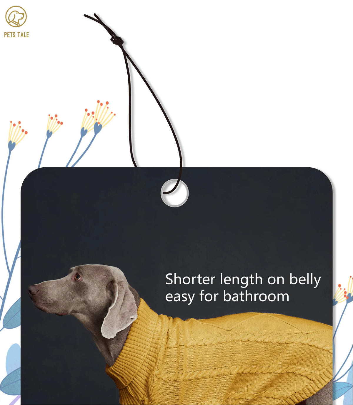 Sweater with Sleeves, Cable Knit, and D-ring Hole Detail for Small and Large Dogs