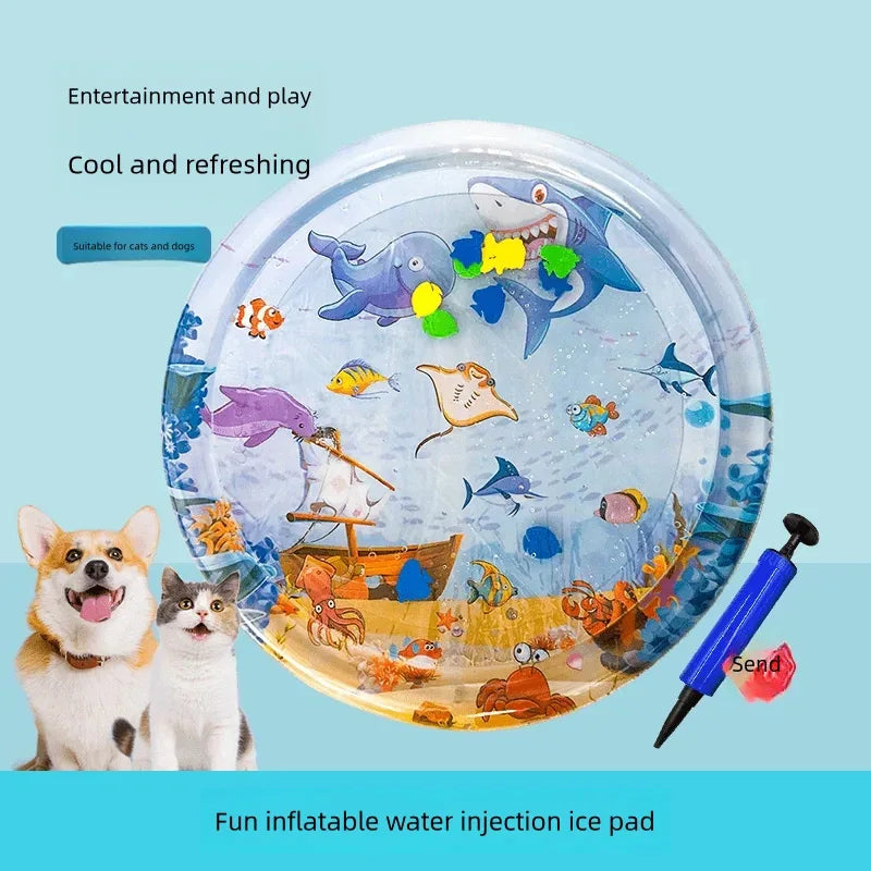 Pets Water Sensory Play Mat Thickened Inflatable Water Mat For Cat And