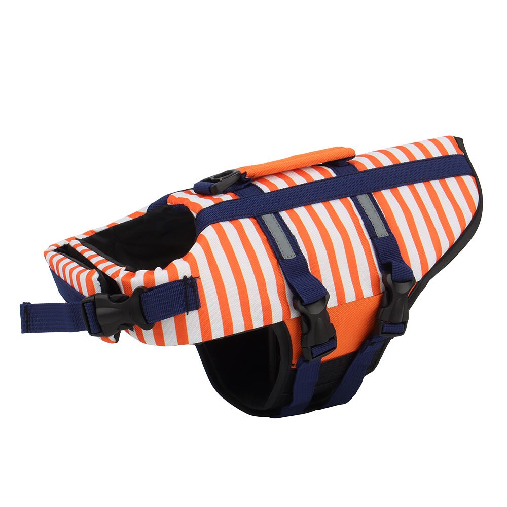 Stripe Dog Life Jacket Swimsuit Life Vest Summer Reflective Puppy Float Coat Swim Clothes Pet Vest