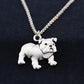 Cute Vintage Punk English Bulldog Dog Pendant Necklace