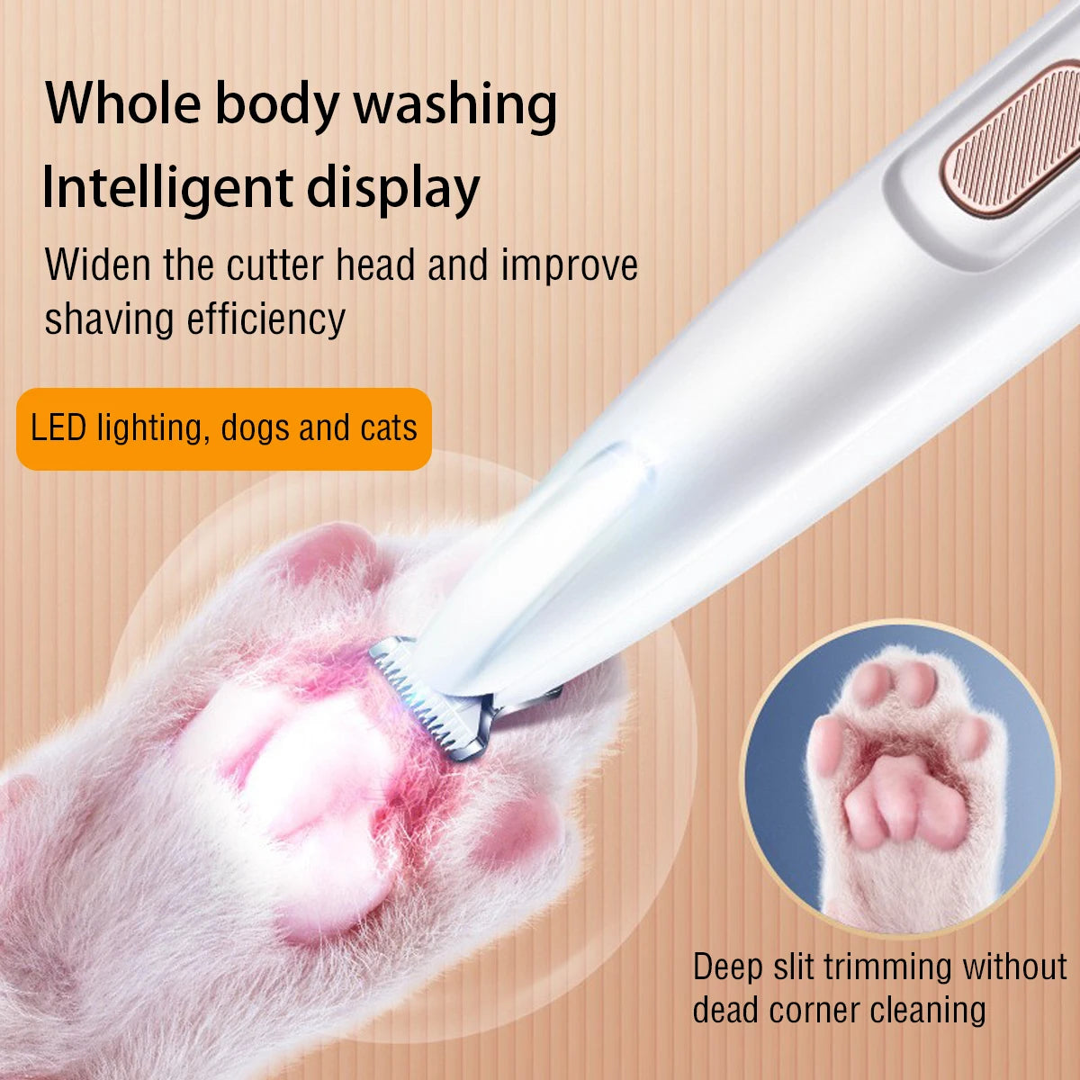 New Hair Trimmer with LED Light Fully Waterproof