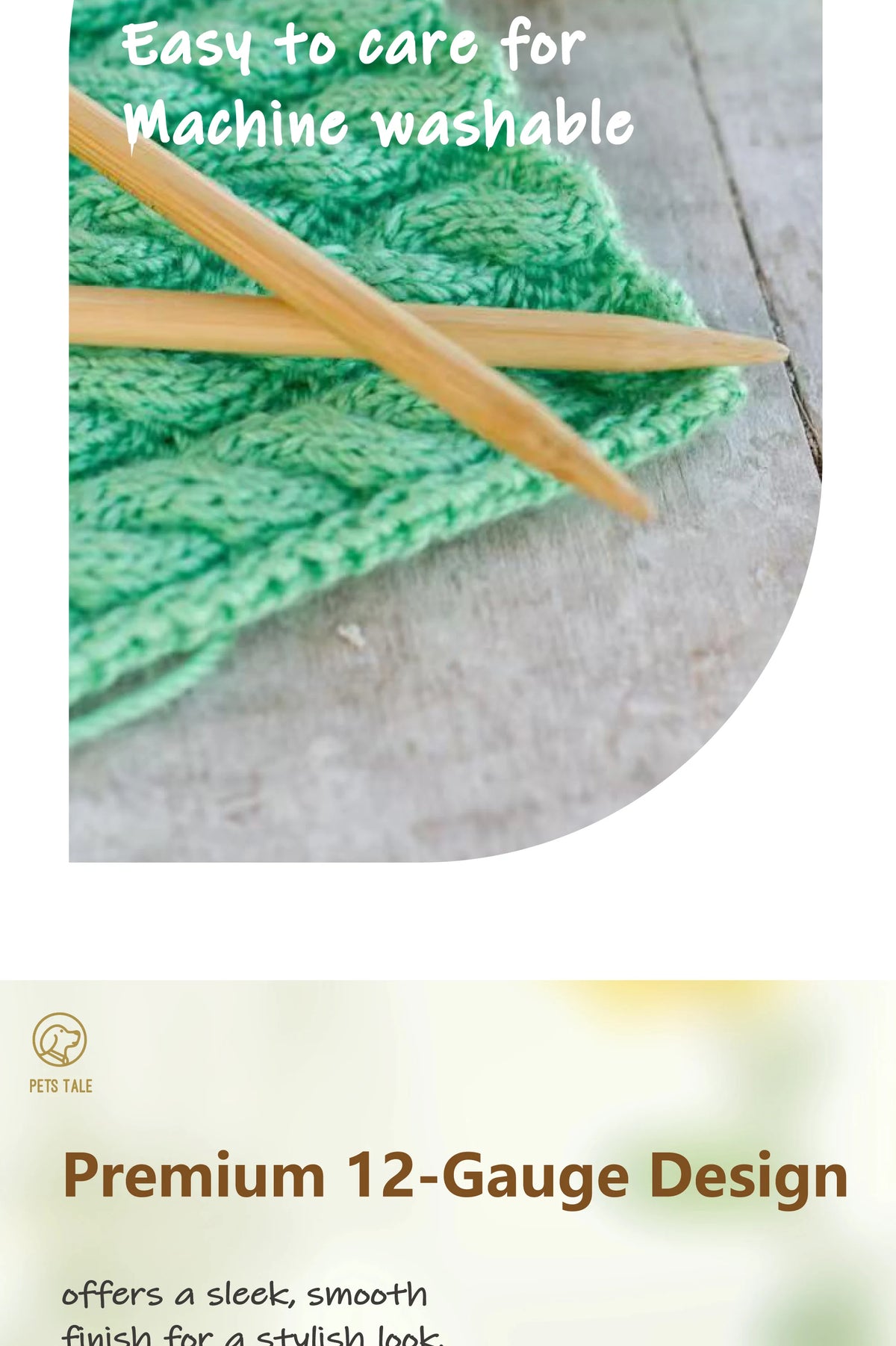 Sweater with Sleeves, Cable Knit, and D-ring Hole Detail for Small and Large Dogs