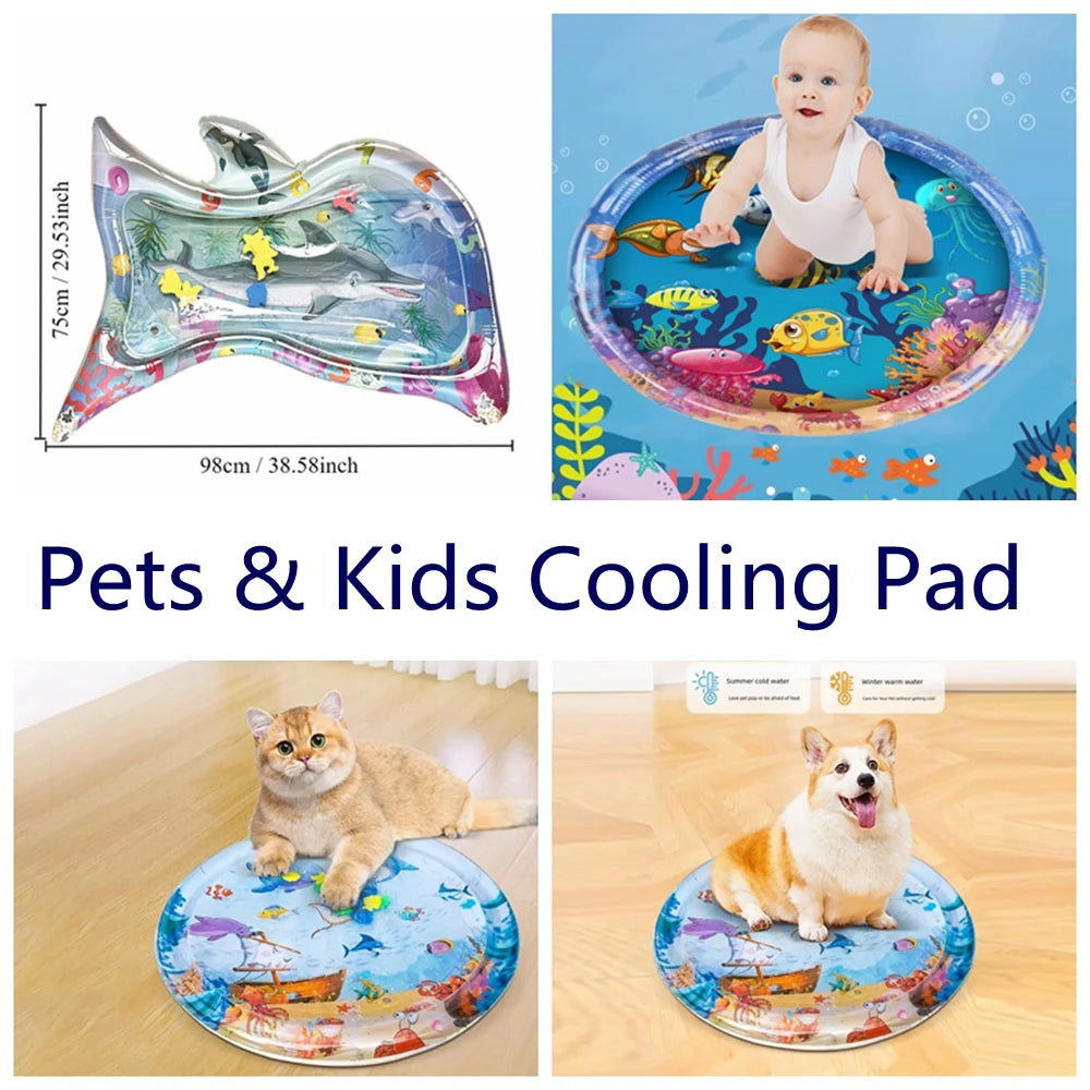 Pets Water Sensory Play Mat Thickened Inflatable Water Mat For Cat And