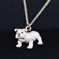 Cute Vintage Punk English Bulldog Dog Pendant Necklace