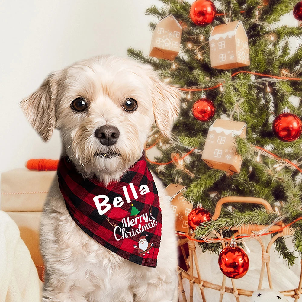 Personalized Dog Cat Christmas Collar Bandana
