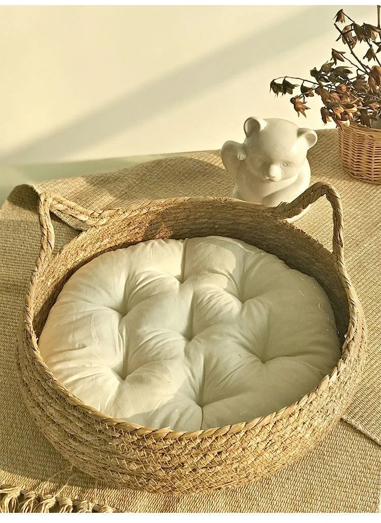 Four Seasons Cat Bed Woven Removable Upholstery