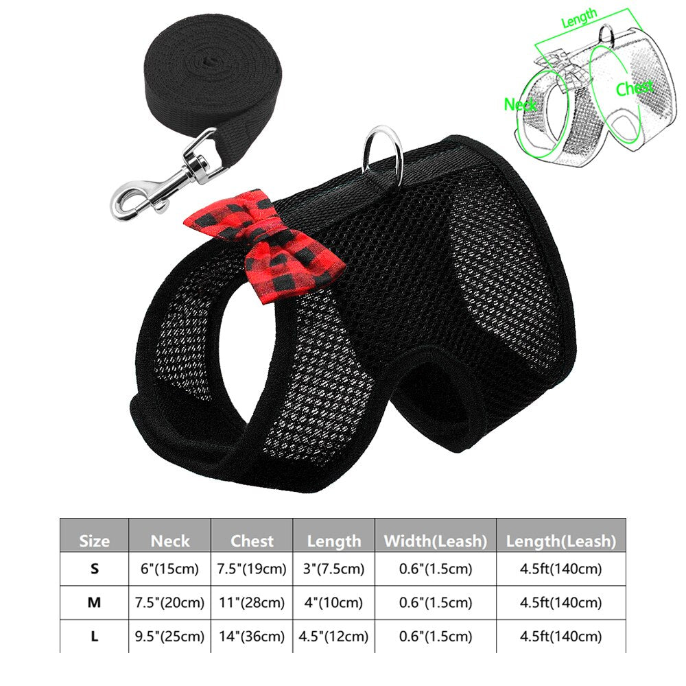 Pet Harness & Leash Set; For Small Dogs & Cats