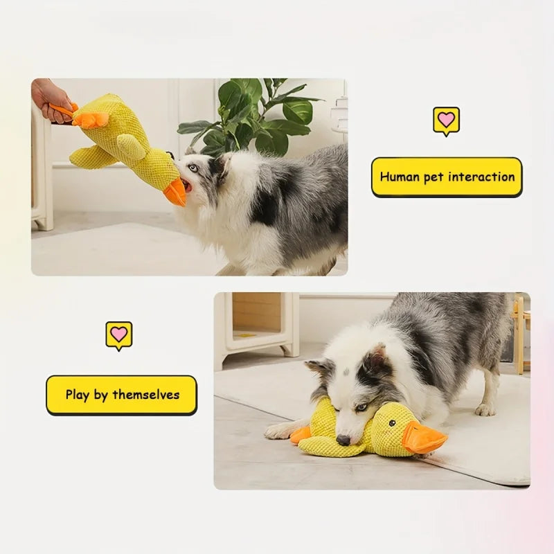 1pc Large Duck-Shaped Squeaky Plush Toy