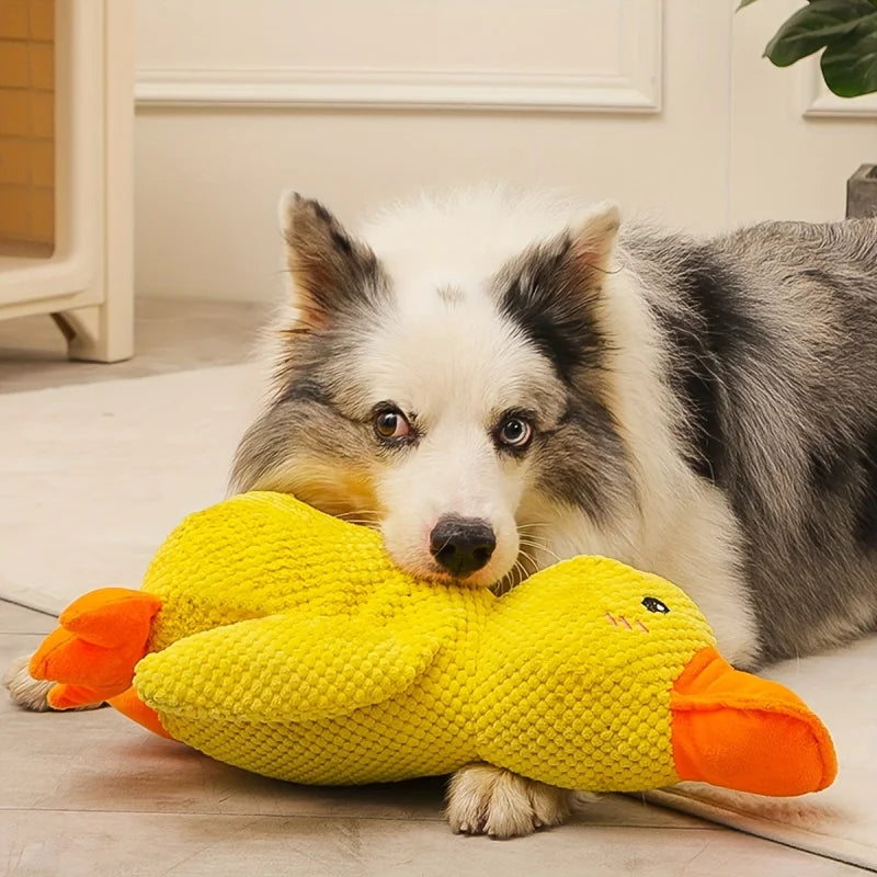 1pc Large Duck-Shaped Squeaky Plush Toy