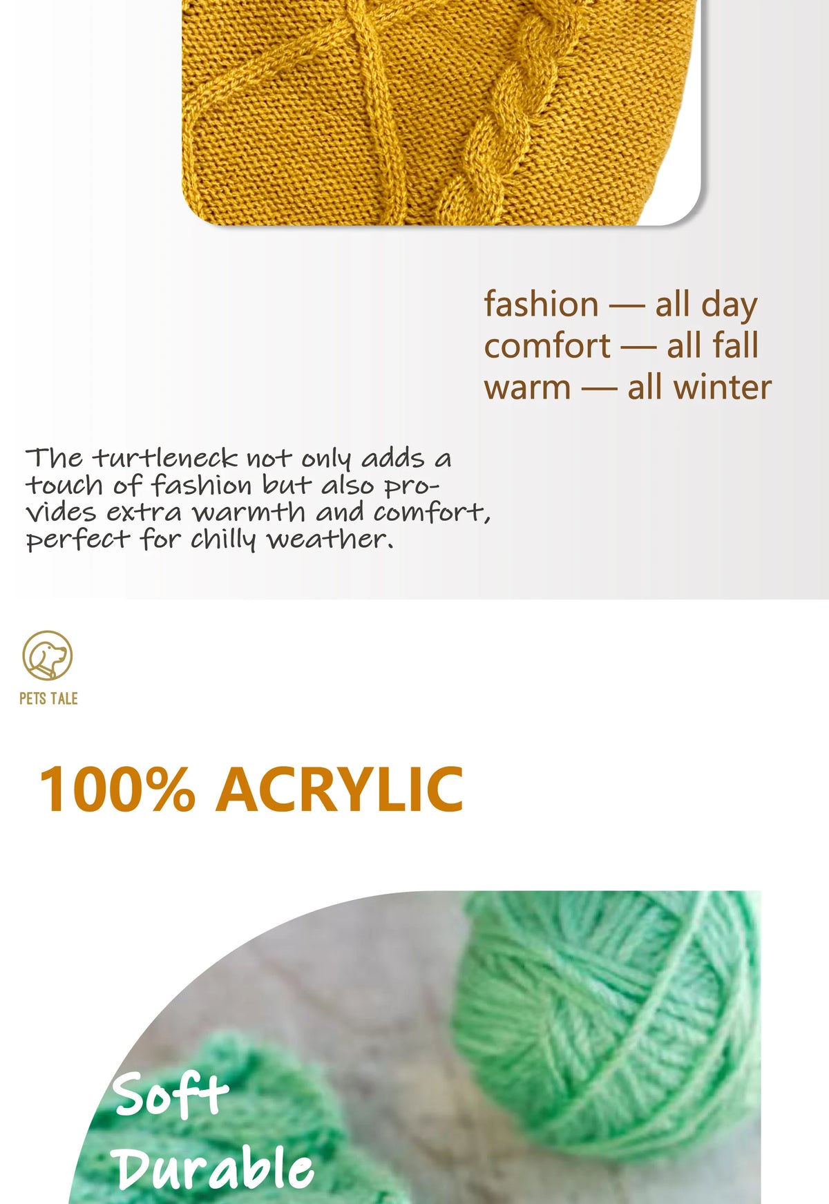 Sweater with Sleeves, Cable Knit, and D-ring Hole Detail for Small and Large Dogs