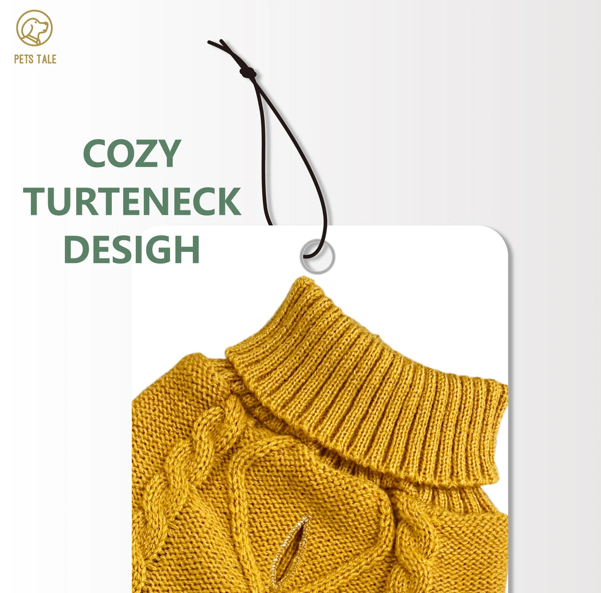 Sweater with Sleeves, Cable Knit, and D-ring Hole Detail for Small and Large Dogs