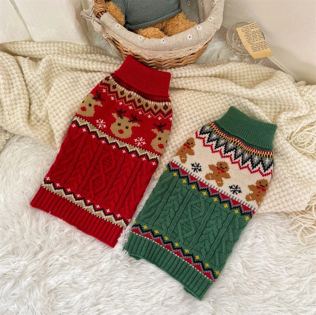 Knitted Christmas Sweaters for Cats and Small to Medium Dogs