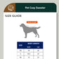 Sweater with Sleeves, Cable Knit, and D-ring Hole Detail for Small and Large Dogs