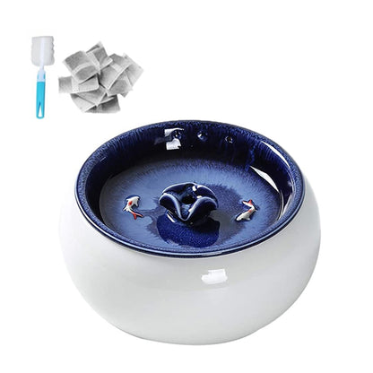 Electric Ceramic Cat Drinking Water Fountain 1.5L