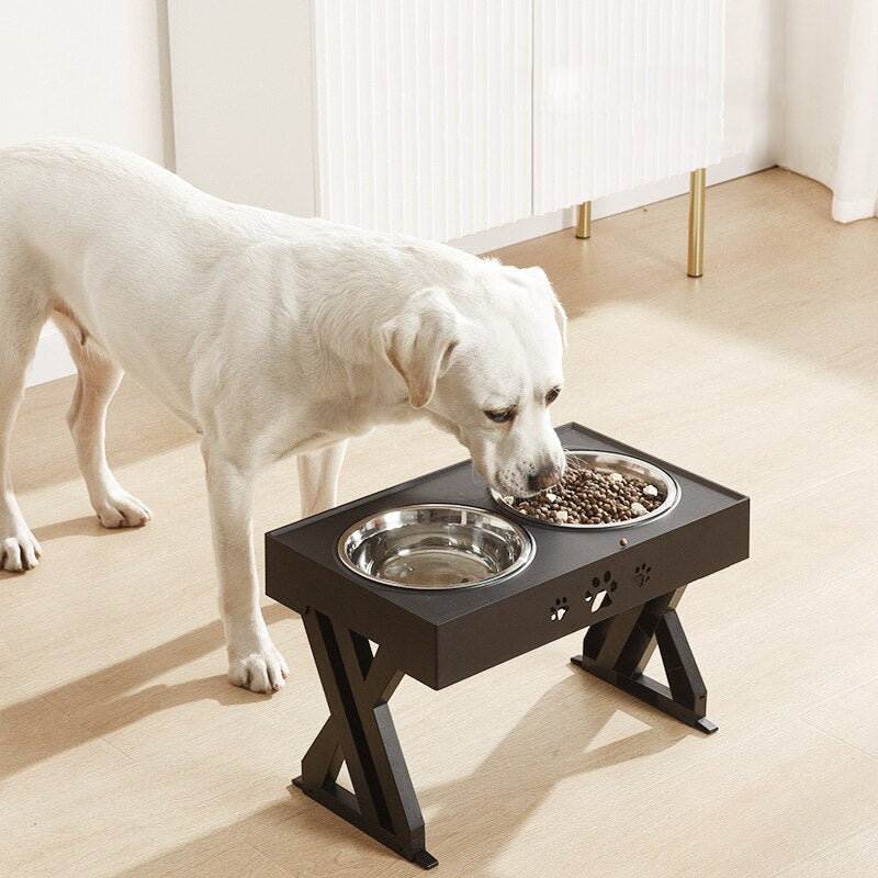 Dogs Double Bowls with Stand Adjustable Height