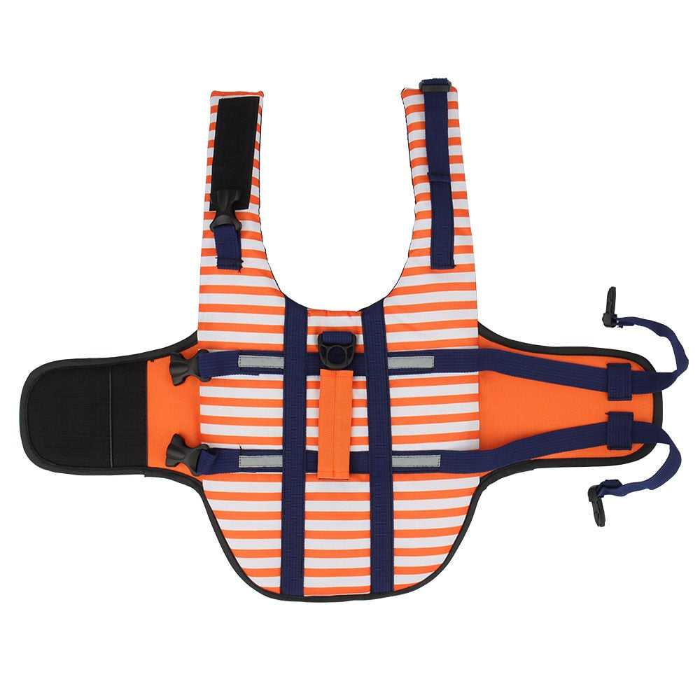 Stripe Dog Life Jacket Swimsuit Life Vest Summer Reflective Puppy Float Coat Swim Clothes Pet Vest