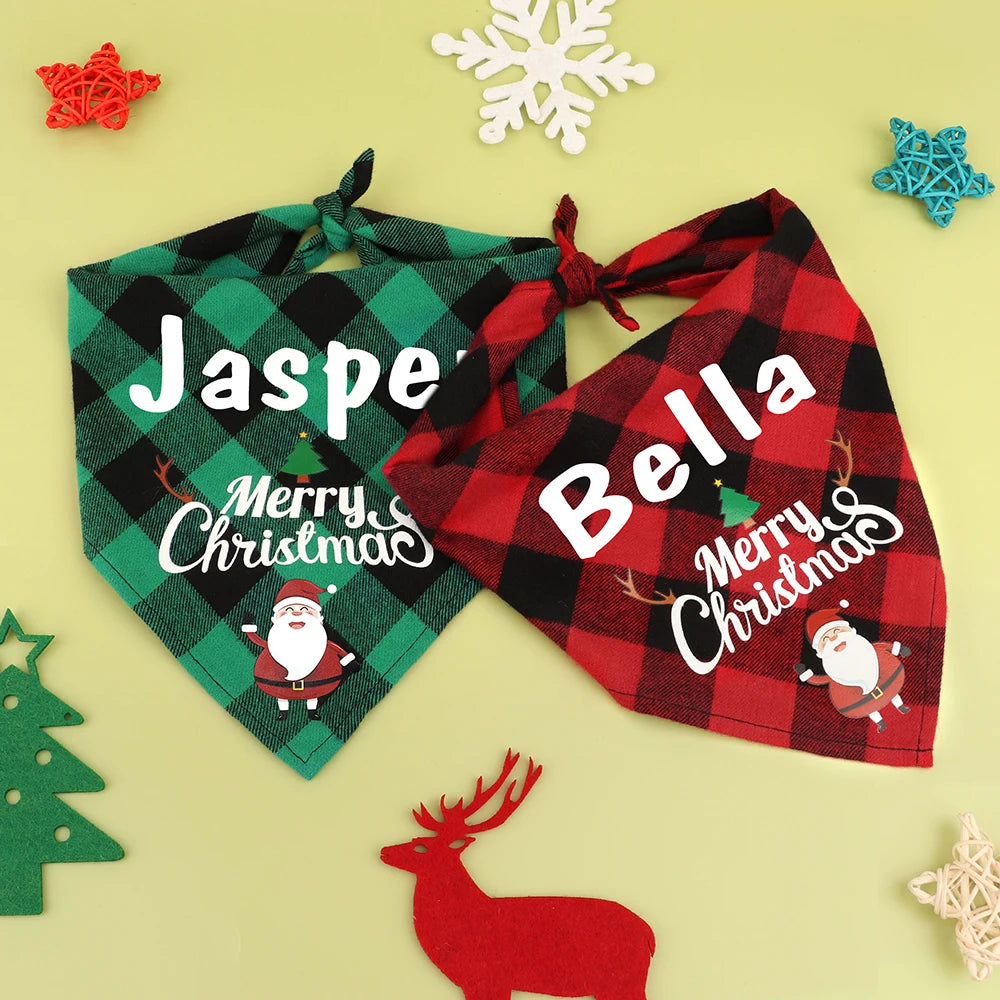 Personalized Dog Cat Christmas Collar Bandana