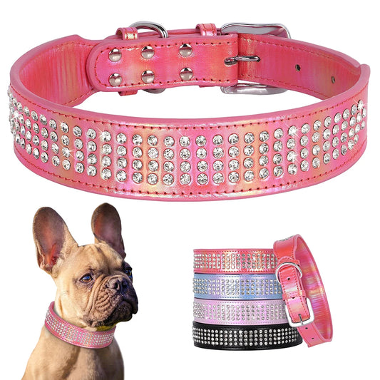 Bling Rhinestone Dog Collar For Medium to Large Dogs