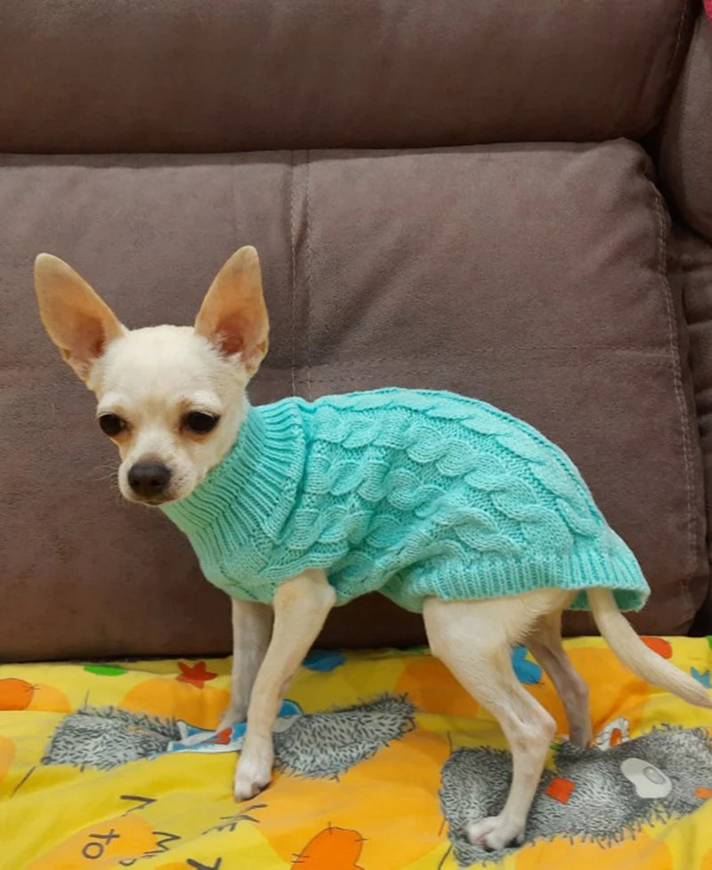 Warm Pet Turtleneck Knit Sweater for small dogs