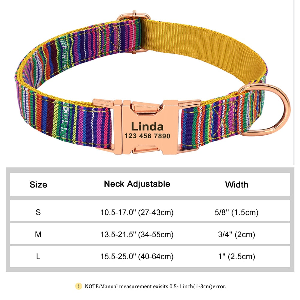 Personalized Pet Collar Nylon