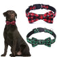 Christmas Plaid Snowflake Dog Collar with Bow Tie