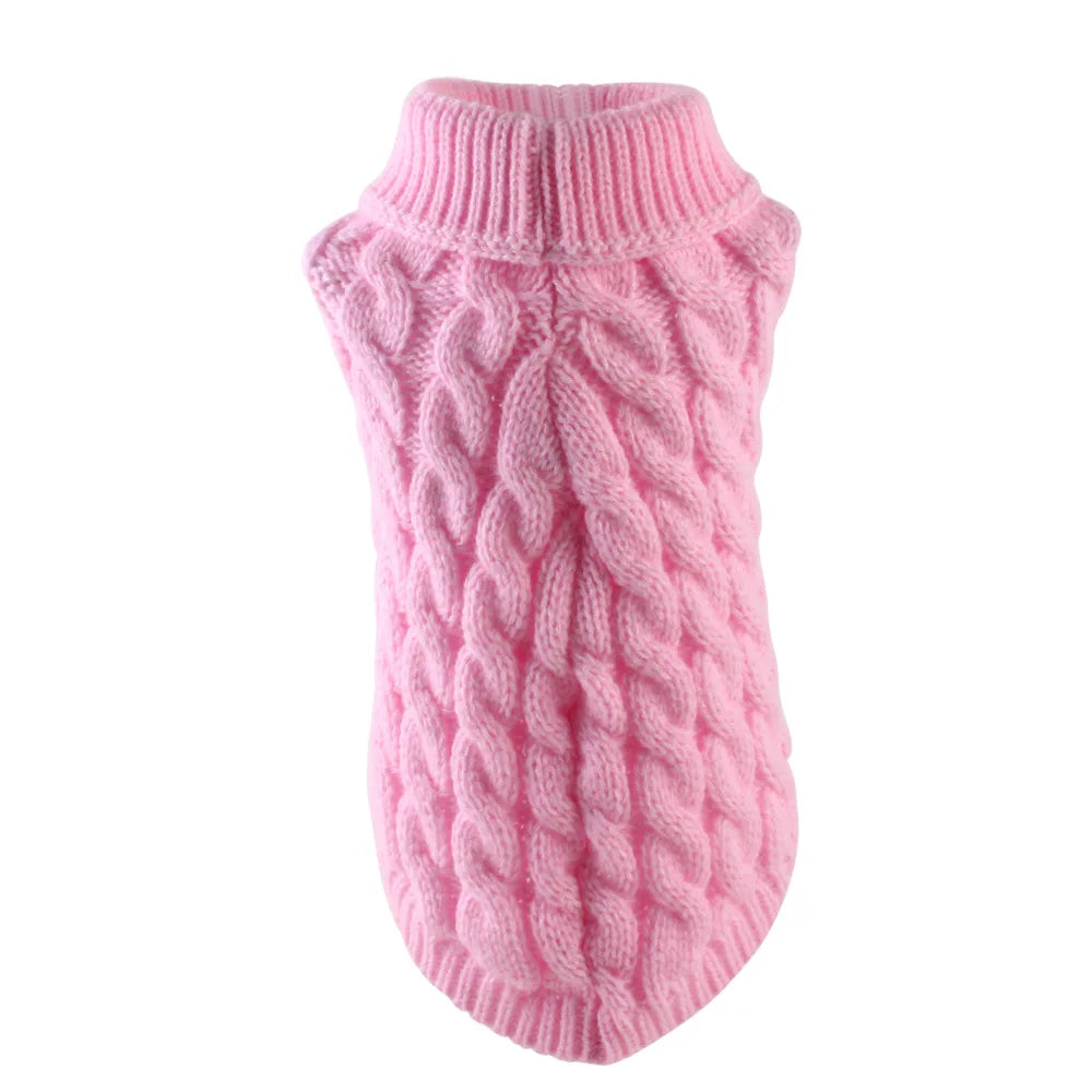 Warm Pet Turtleneck Knit Sweater for small dogs