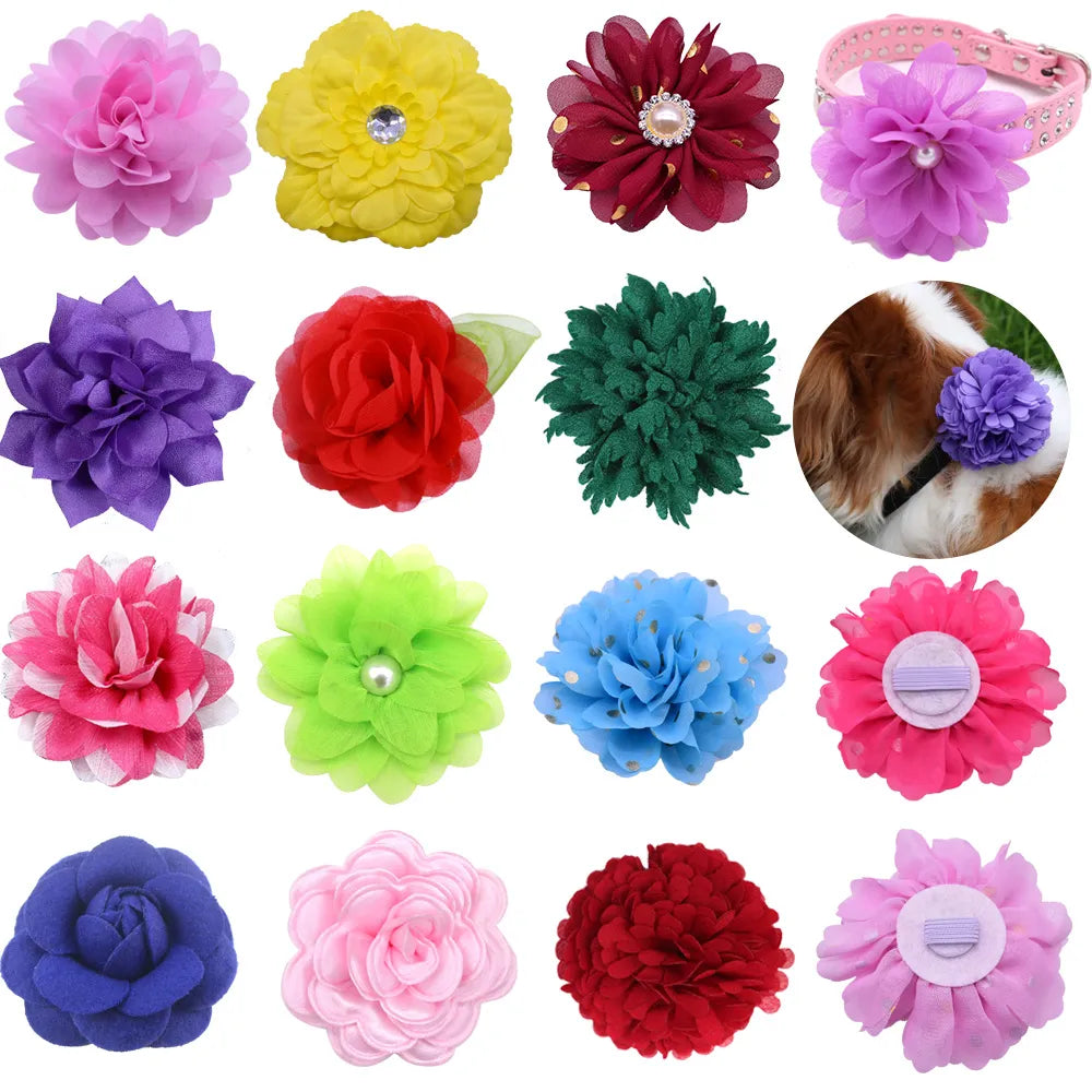 50PCS Dog Hair Bows Collar Pet Accessories