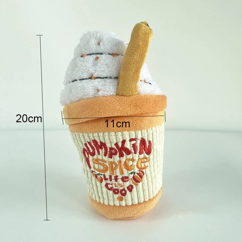 Plush Chew Squeaky Coffee Cup Design