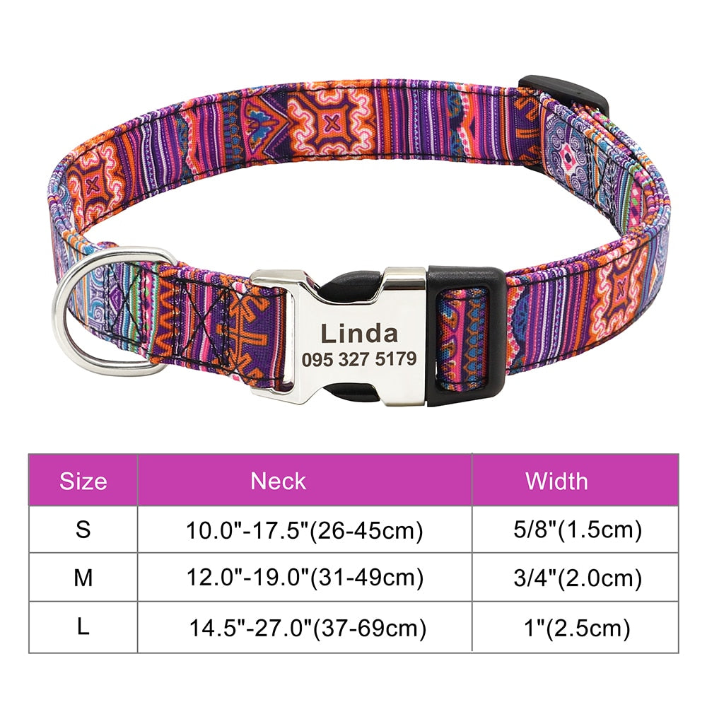 Personalized Pet Collar Nylon