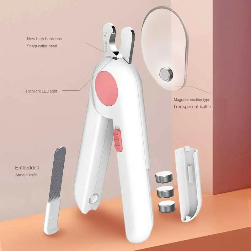 LED-Lit Pet Nail Clippers with Safety Guard