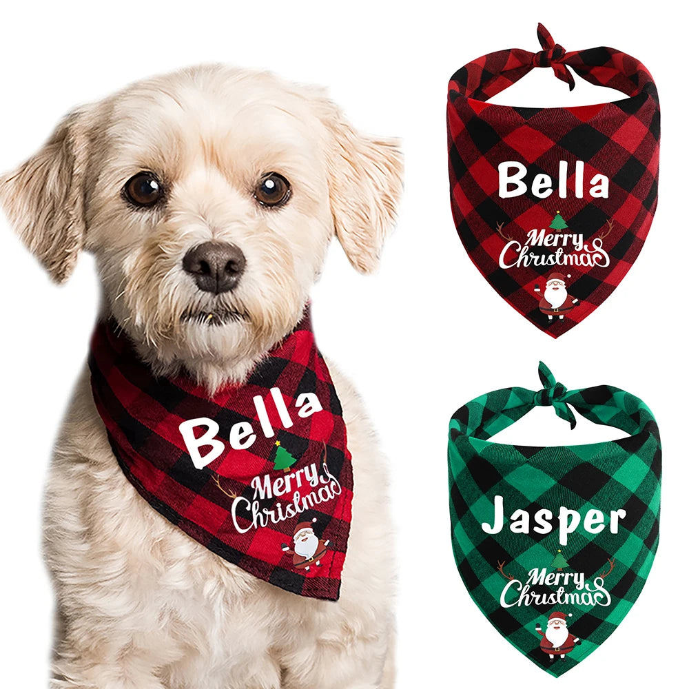 Personalized Dog Cat Christmas Collar Bandana