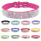 Suede Fiber Crystal Dog Collar