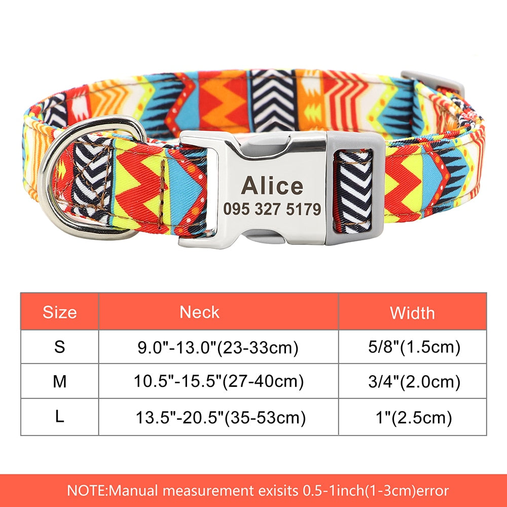 Personalized Pet Collar Nylon