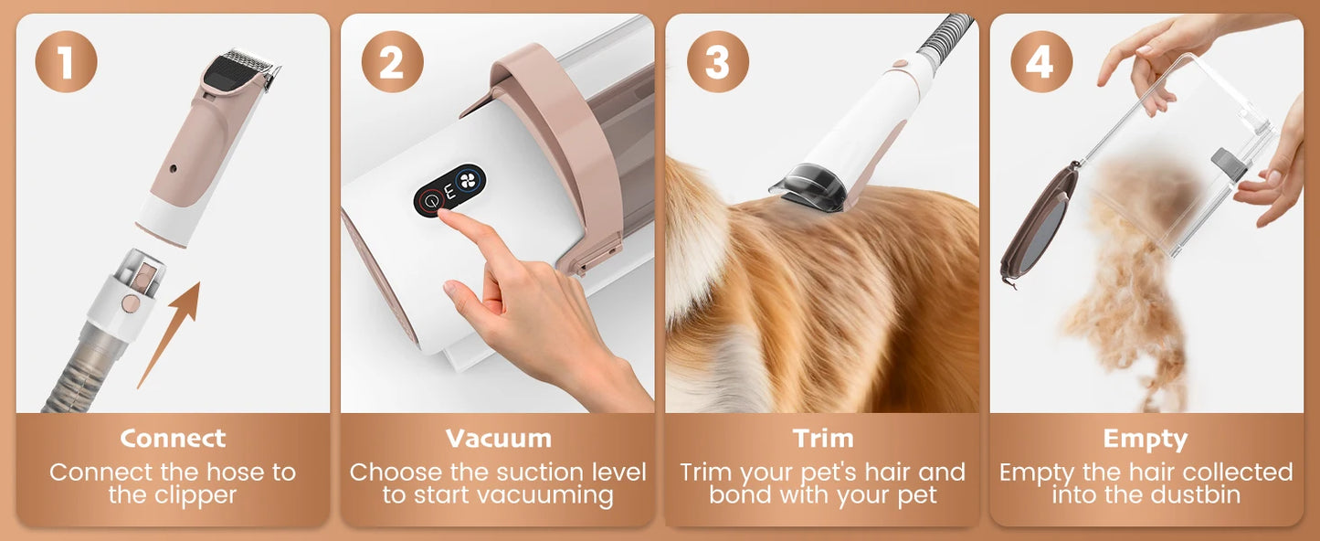 11000Pa Pet Grooming Vacuum With Adjustable Brush