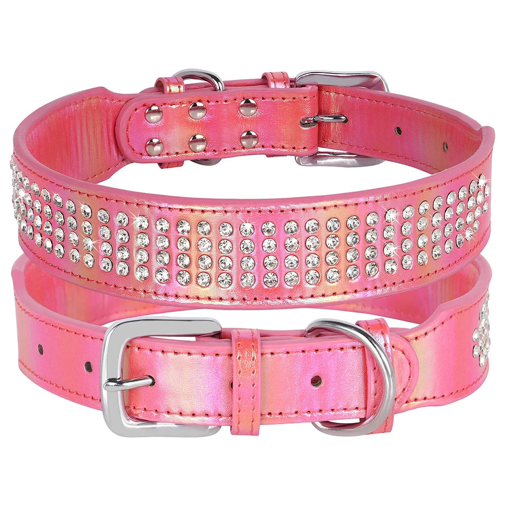 Bling Rhinestone Dog Collar For Medium to Large Dogs