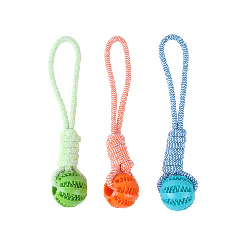 Rope & Rubber Balls Molar Bite Resistant Tooth Cleaning Chewing Toys