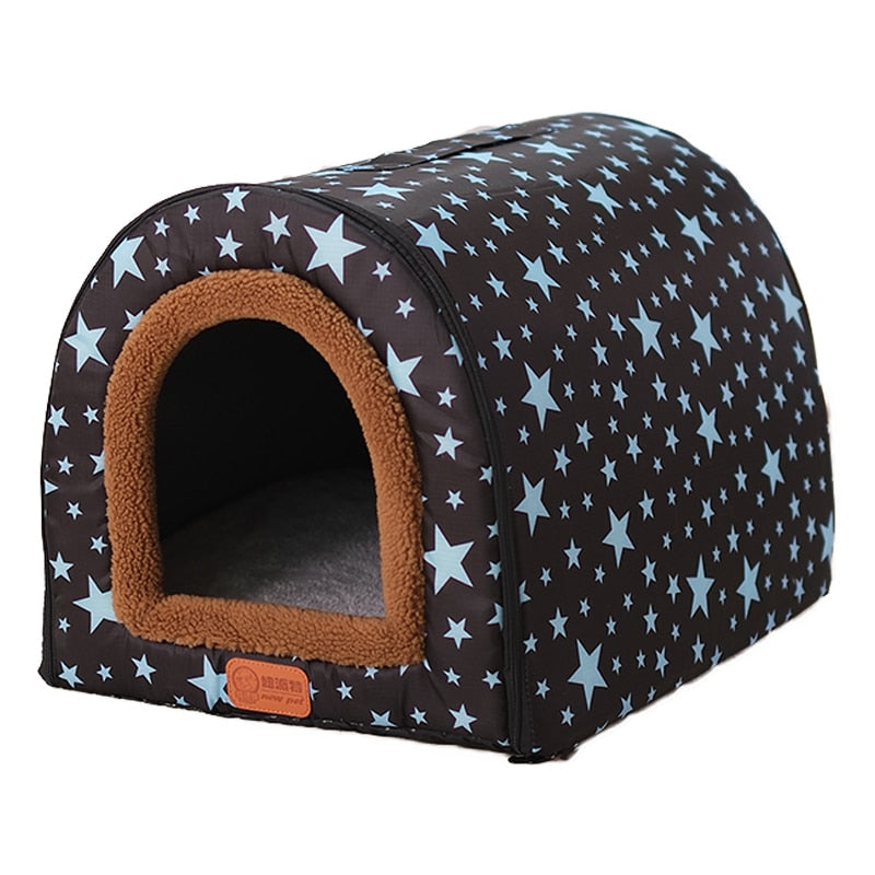 Warm Dog House Comfortable Print Stars Kennel Mat