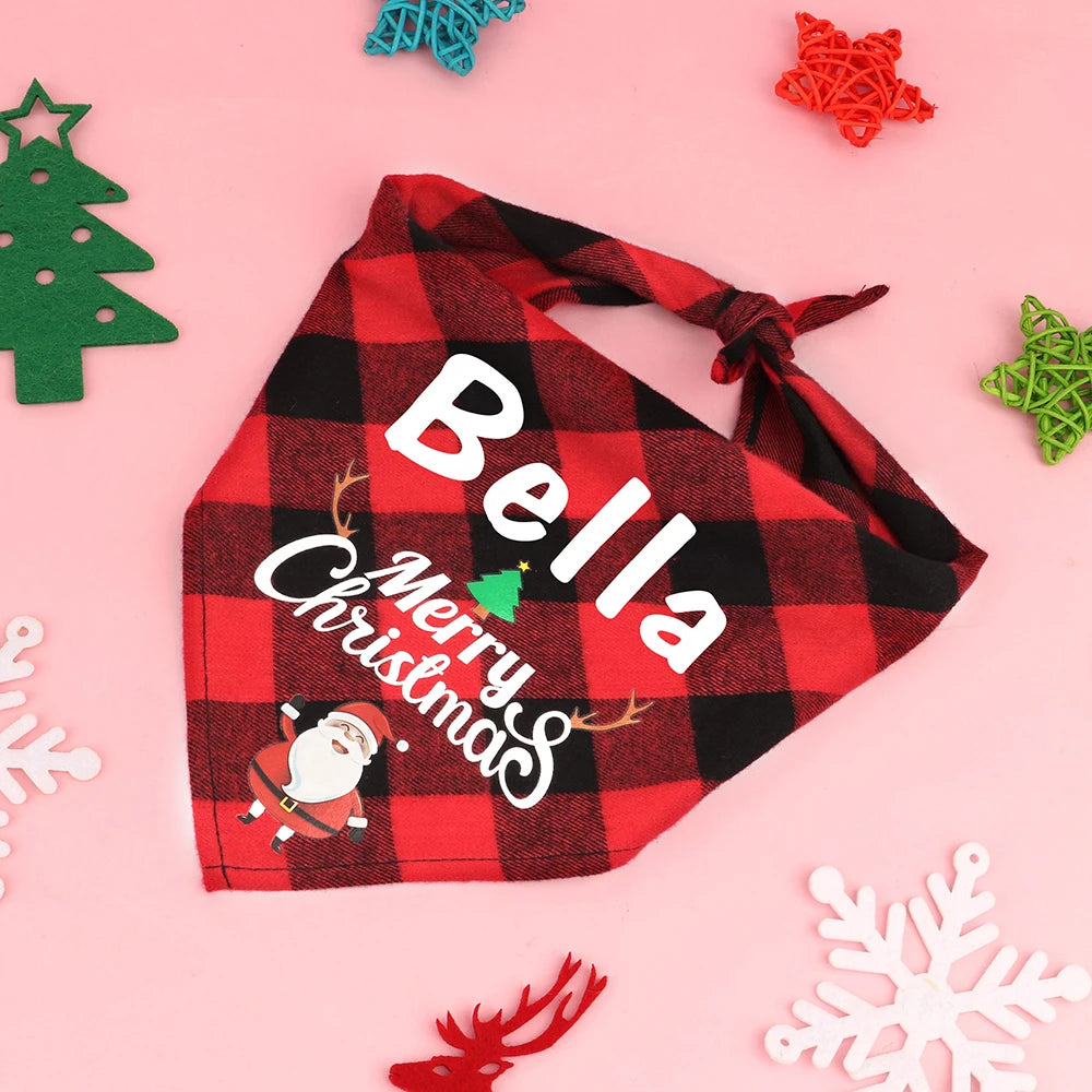 Personalized Dog Cat Christmas Collar Bandana