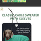 Sweater with Sleeves, Cable Knit, and D-ring Hole Detail for Small and Large Dogs