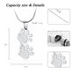 Double Paw Stainless Steel Memorial Urn Necklace For Pet Ashes