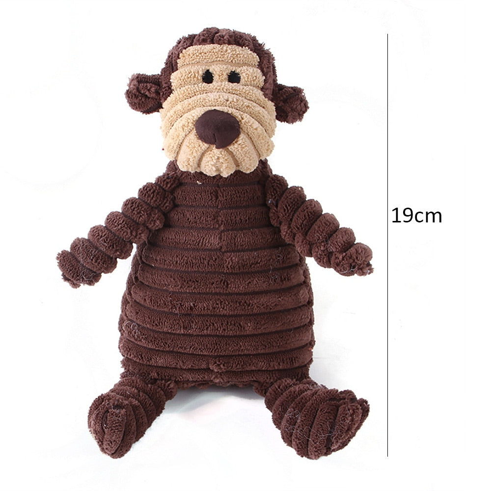 Animal Corduroy Squeak Toys for Dogs