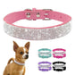 Suede Fiber Crystal Dog Collar