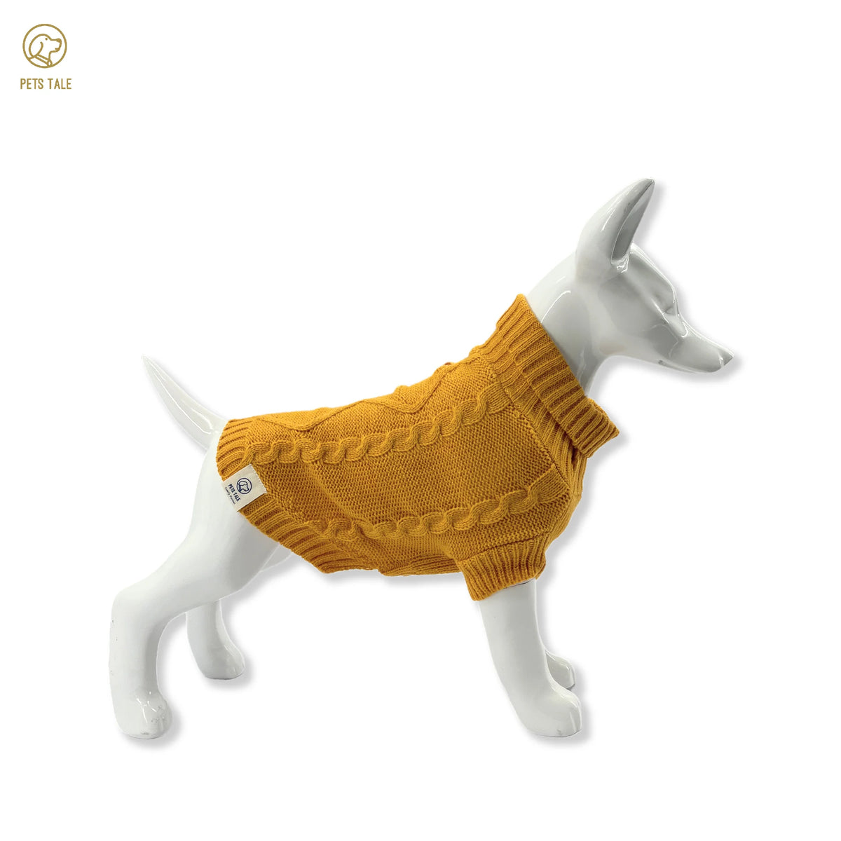 Sweater with Sleeves, Cable Knit, and D-ring Hole Detail for Small and Large Dogs
