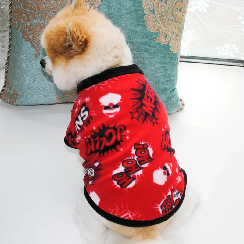 Christmas Fleece Shirts for Small Pets