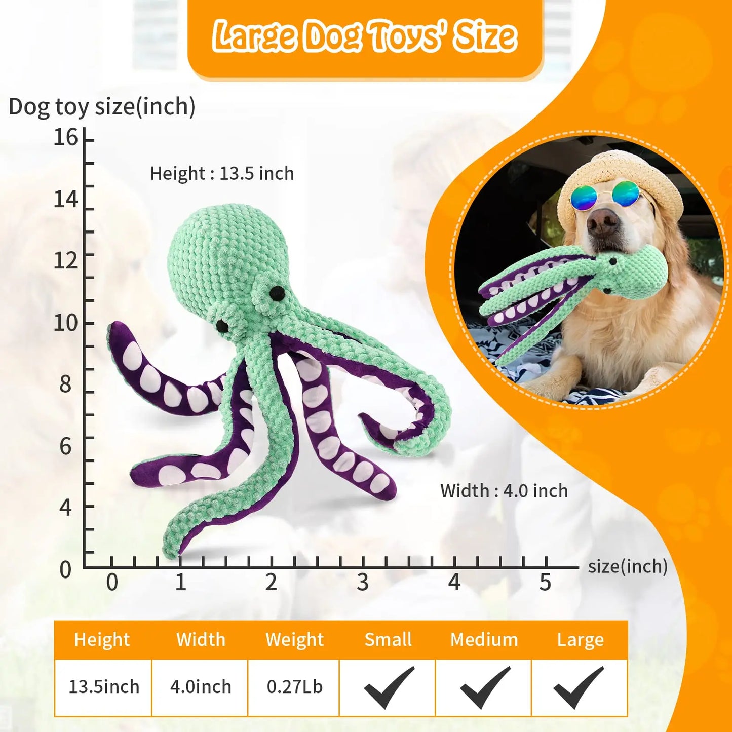 Interactive Octopus Chew Toy Bite Resistant